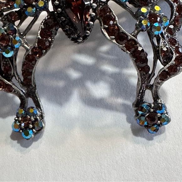 Large Vintage Butterfly Rhinestone Covered Hair Accessory Clip Sparkling 5” L - Picture 4 of 13